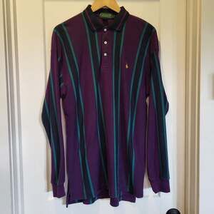 Vintage Y2K Gallop Long Sleeve Striped Polo Shirt Size Large